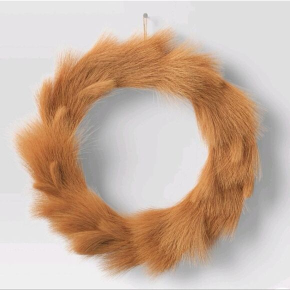 Nwt 18" Pampas Grass Artificial Wreath Brown. Fall, Thanksgiving, Halloween - Picture 3 of 5